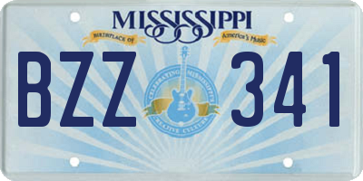 MS license plate BZZ341