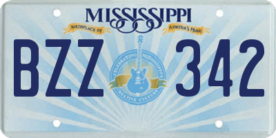 MS license plate BZZ342