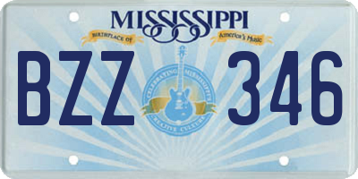 MS license plate BZZ346