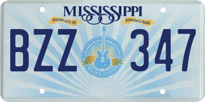 MS license plate BZZ347