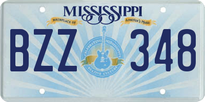 MS license plate BZZ348