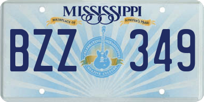 MS license plate BZZ349