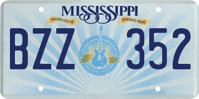 MS license plate BZZ352