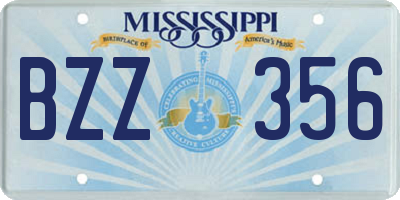 MS license plate BZZ356