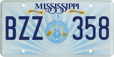 MS license plate BZZ358