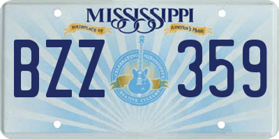 MS license plate BZZ359