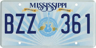 MS license plate BZZ361