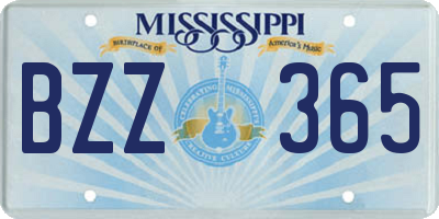 MS license plate BZZ365