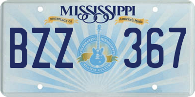 MS license plate BZZ367