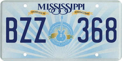 MS license plate BZZ368