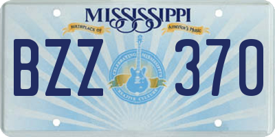 MS license plate BZZ370