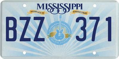 MS license plate BZZ371