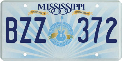 MS license plate BZZ372
