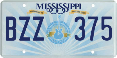 MS license plate BZZ375