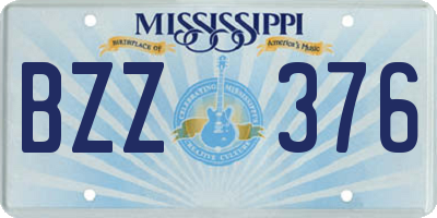 MS license plate BZZ376