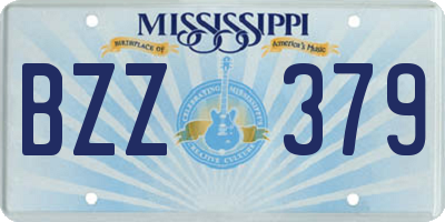 MS license plate BZZ379