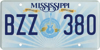 MS license plate BZZ380