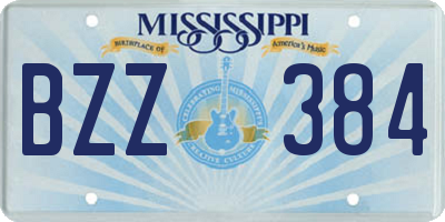MS license plate BZZ384