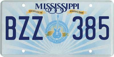 MS license plate BZZ385