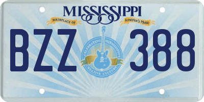 MS license plate BZZ388