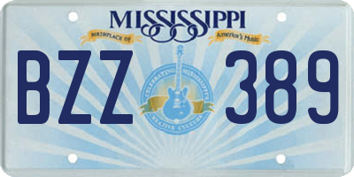 MS license plate BZZ389