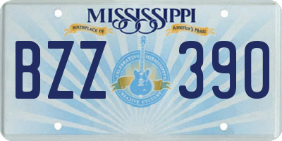 MS license plate BZZ390