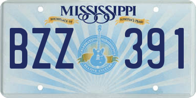 MS license plate BZZ391