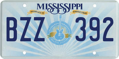 MS license plate BZZ392