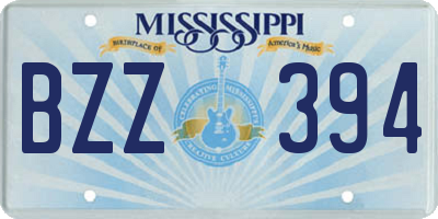 MS license plate BZZ394