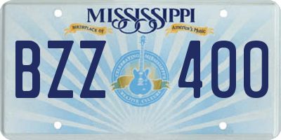 MS license plate BZZ400