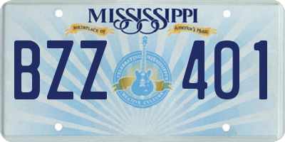 MS license plate BZZ401