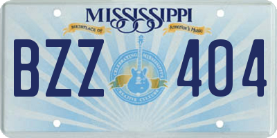 MS license plate BZZ404
