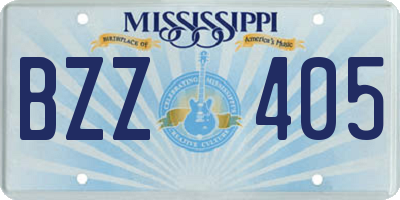 MS license plate BZZ405