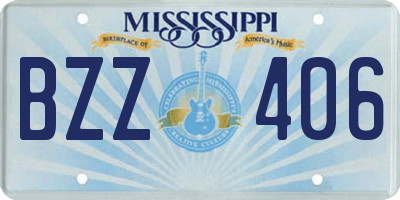 MS license plate BZZ406