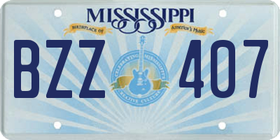 MS license plate BZZ407