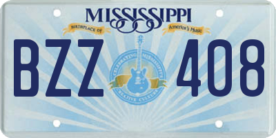 MS license plate BZZ408