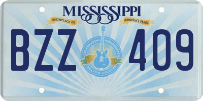 MS license plate BZZ409