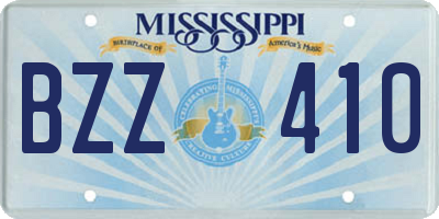MS license plate BZZ410