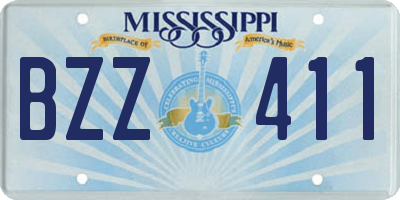 MS license plate BZZ411