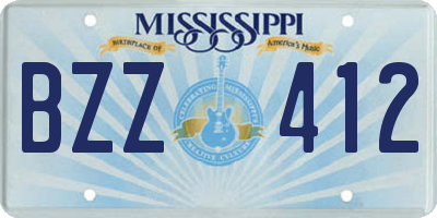 MS license plate BZZ412