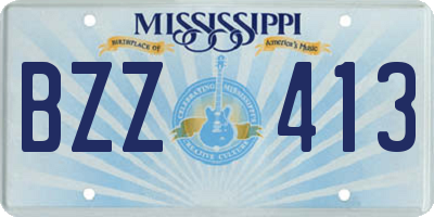 MS license plate BZZ413
