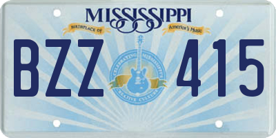 MS license plate BZZ415