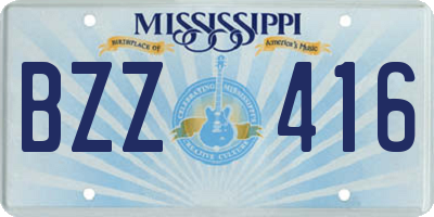 MS license plate BZZ416