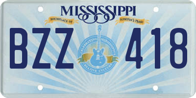 MS license plate BZZ418