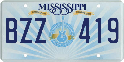 MS license plate BZZ419