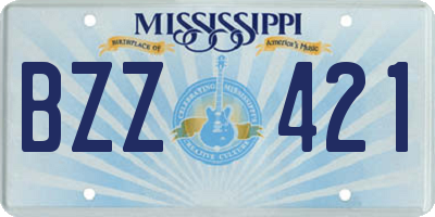 MS license plate BZZ421