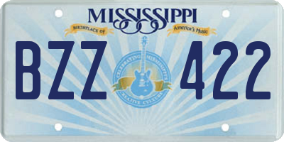 MS license plate BZZ422