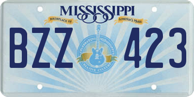 MS license plate BZZ423