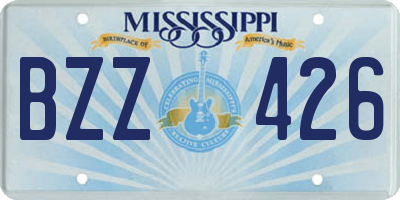 MS license plate BZZ426
