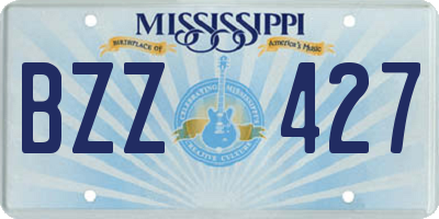 MS license plate BZZ427
